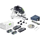 Festool KAPEX KSC 60 EB-Basic Cordless Sliding Compound Miter Saw (576848) with 18V Energy Set, 2x 8.0Ah Batteries &amp; SCA16 Charger (577328)