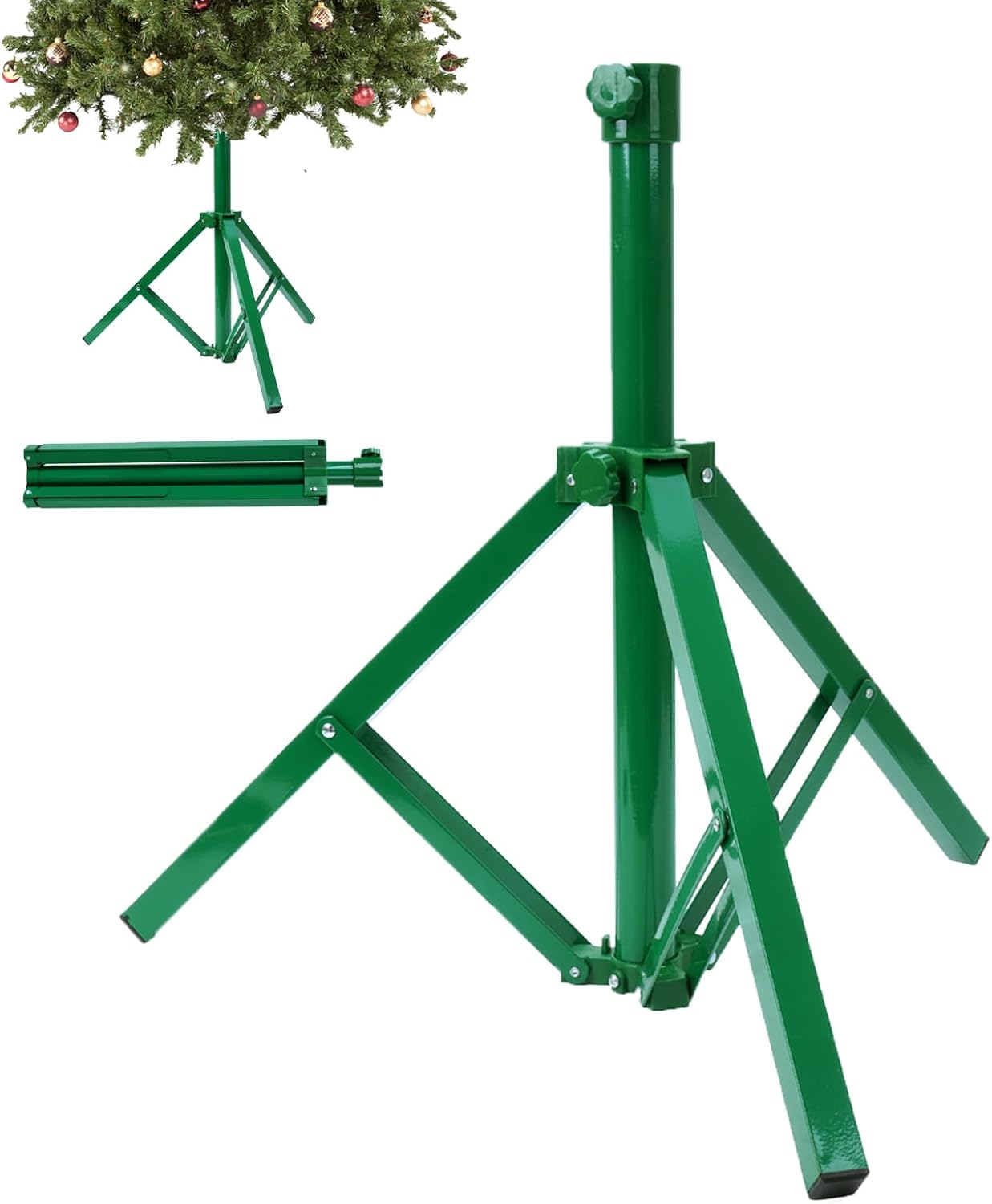 Tree Stands - gaildon Christmas Tree Stand, Heavy Duty Xmas Tree Stand Metal Base for Artificial Trees 2-7.5 FT, Fit to 1.4 Inch and Less Diameter Pole, Green