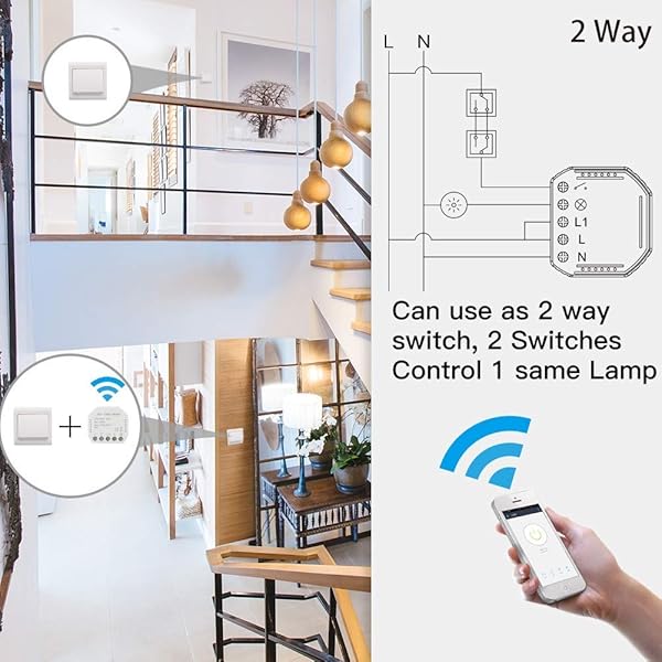 Chenbz 2pcs Wi Fi inteligente interruptor de la luz del interruptor de bricolaje Smart Module VidaTuya aplicacin de control remoto compatible con Alexa Eco Home