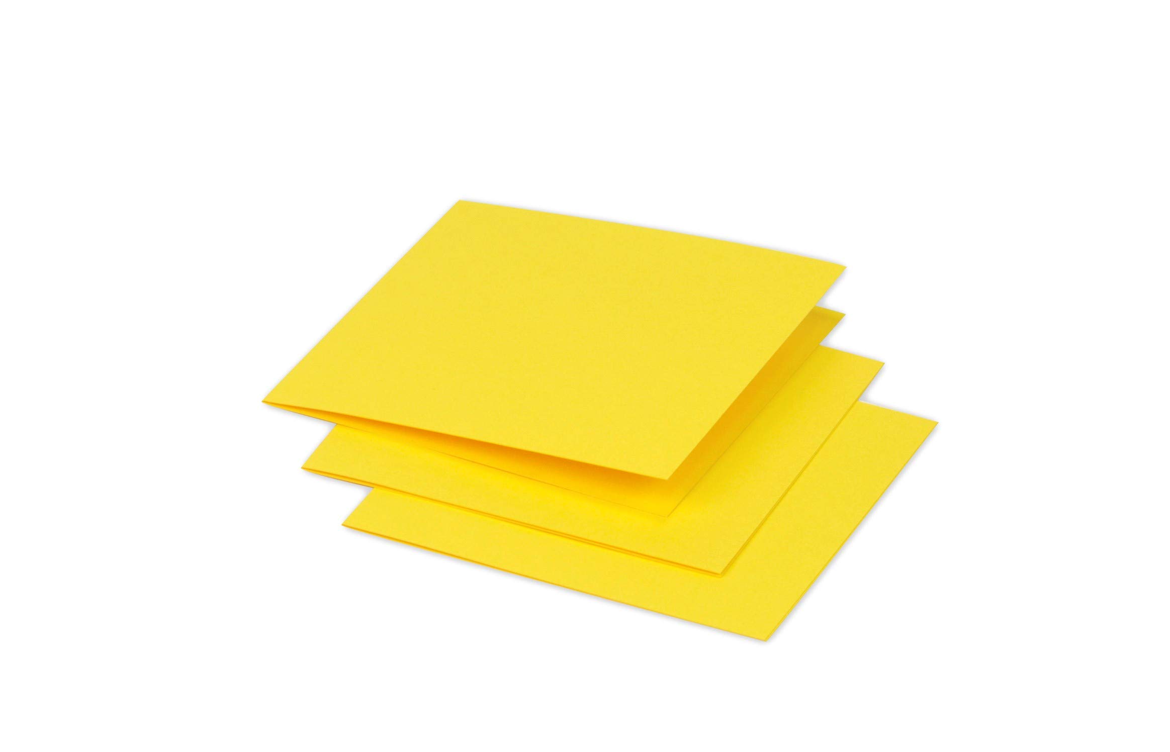 Clairefontaine 16123C Pack of 25 Double Cards Square (11.6x11.6cm) 210gsm Intensive Yellow Event Correspondence Invitation Cardboard Pollen range Premium Paper
