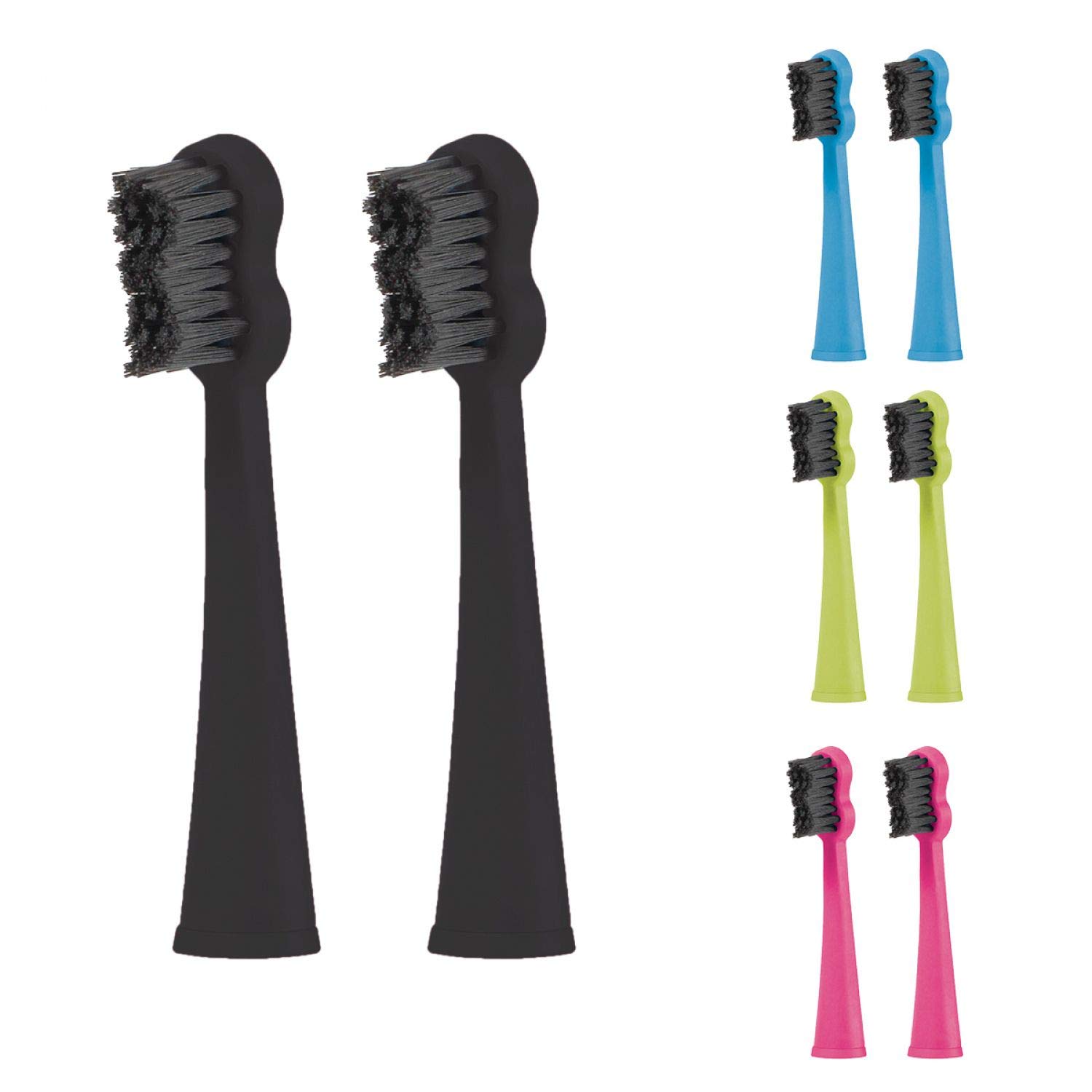 Megasmile Sonic Black whitening, 2 Replacement Brushes for Sonic Toothbrush, Sonic Black whitening, II Black