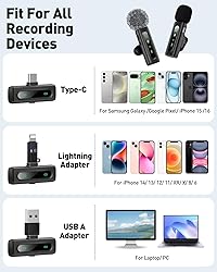 USB C Lavalier Microphone Wireless Mini Mic for