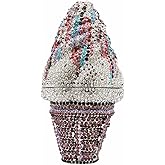 DJBM Cute Cupcake Rhinestone Clutch Diamond Crystal Purse Evening Bags for Women Party Wedding Cocktail Prom