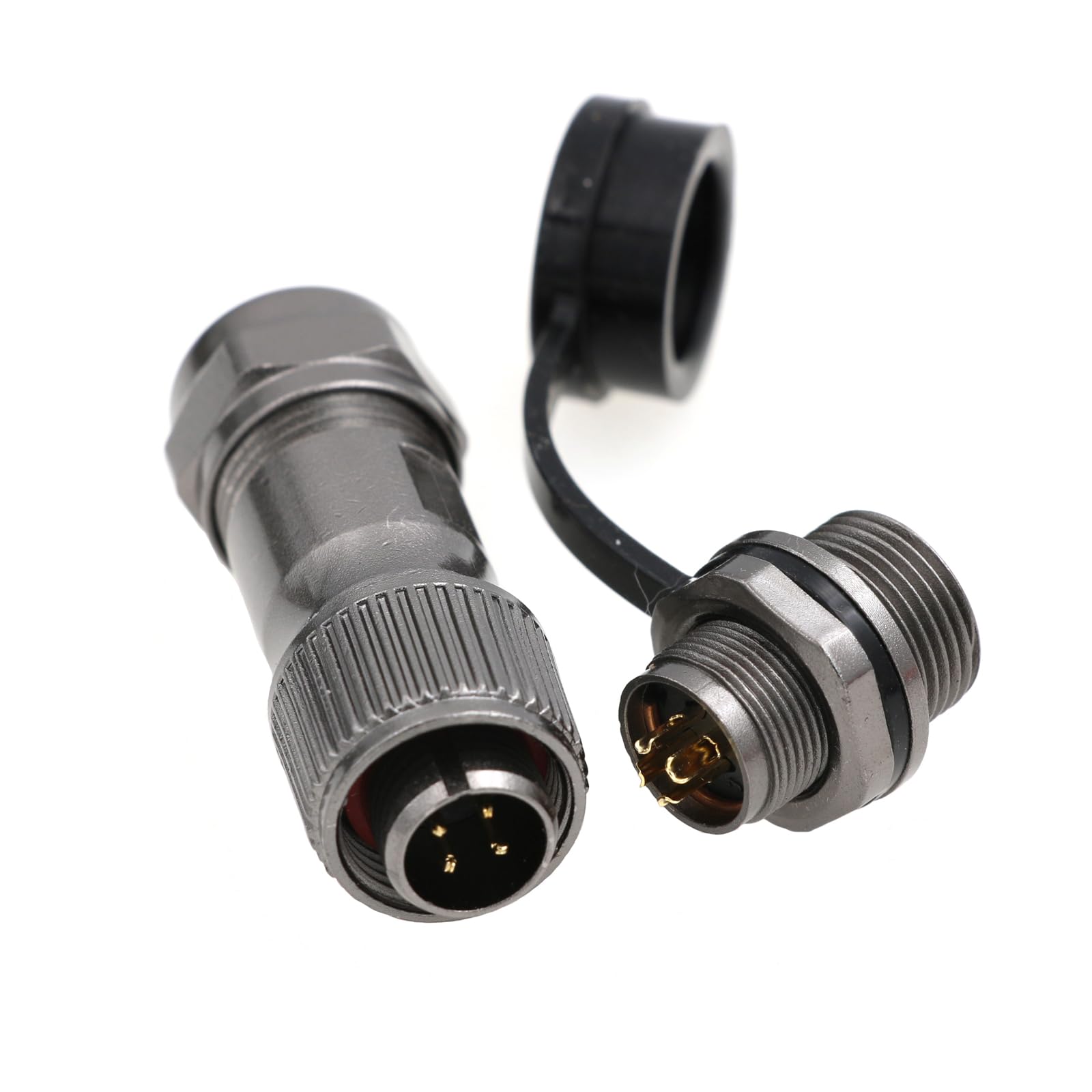 ZBLZGP Weipu Threaded Coupling Metal IP67 Cable Connector Waterproof Plug and Socket 12 mm Panel Mount Aviation Female Male ST12 Plug (4Pin 5A 200V)