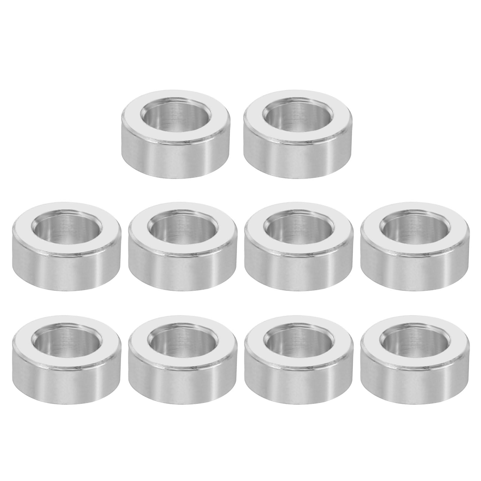 PATIKIL M4 Aluminum Spacers, 10 Pcs Metal Spacer Aluminum 4.1mm ID x 7mm OD x 3mm L Aluminum Spacer Screw Standoff Round for 5/32inch or M4 Screw Bolts