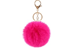 Pom Pom Keychain Artificial Faux Rabbit Fur Ball Keychains Fluffy Tote Pendant Car Bag Charm