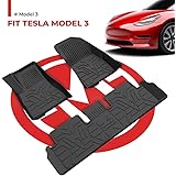 BougeRV for Tesla Model 3 Floor Mats Accessories, All-Weather Floor Liners 3D Full Cover Floor Mats Carpet Set, Waterproof, L