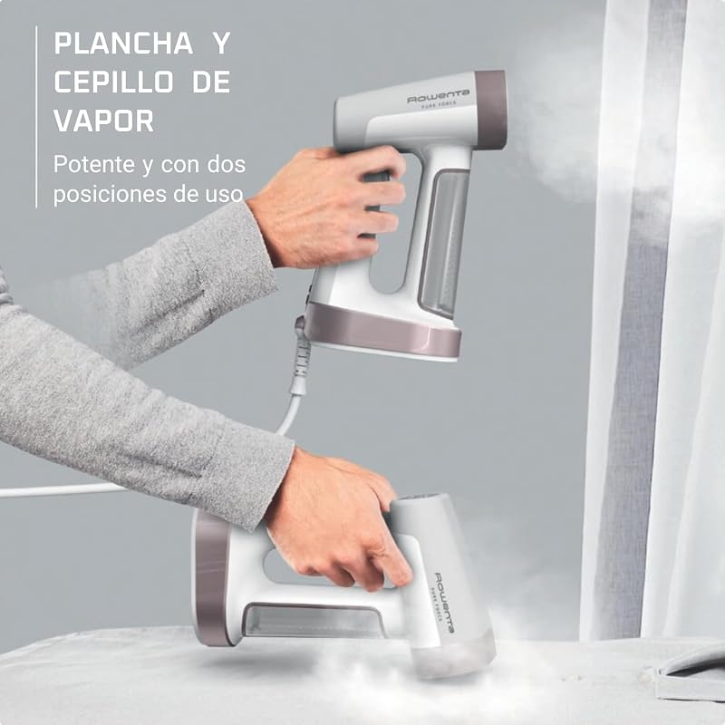 Rowenta Pure Force, escova de vapor e ferro 2 em 1, uso vertical/horizontal, vapor potente, aquece em 25s, DR8720F0