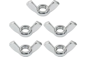 HARSKIYER 5 Pcs 1/2"-13 Wing Nuts, 304 Stainless Steel Butterfly Wing Nut, Corrosion-Resistant Fasteners with Hand Twist Design for DIY Projects, Furniture Assembly and Machinery Maintenance