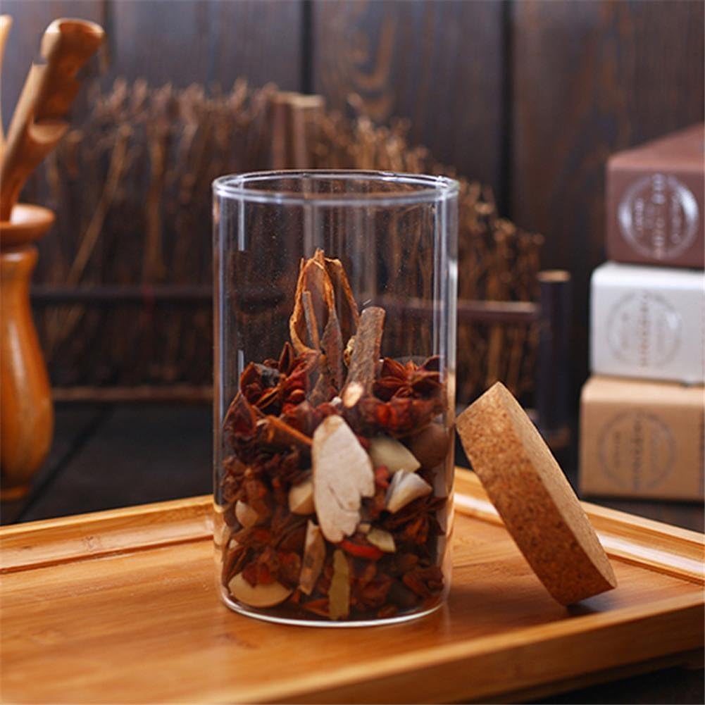 Spice Jar Condiments Cans Seasoning Bottle Canned Food Cooking and Dining Diameter 85 Sealed glass jar Cork Storage Coffee Tea Solid Liquid, C