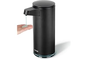 AIKE SensePro Automatic Soap Dispenser Type-C Rechargable, Stainless Matte Black Coating 12.8 fl.oz. for Liquid Soap