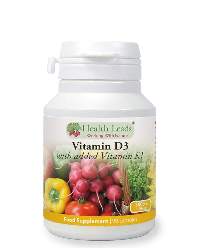 Vitamin D3 3000iu and Vitamin K1 100mcg 90 Capsules, Manufactured for