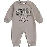 Sasaerucure Newborn Infant Baby Boy Game Day Outfit Hockey Onesie Jumpsuit One Piece Long Sleeve Romper Clothes