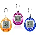SAFSOU 3 Pieces of Virtual Electronic Digital pet Keychain Keychain Electronic pet Nostalgic Virtual Digital pet Retro Handheld pet Machine (3 Pieces, Rose red Yellow Blue)