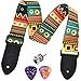 WOGOD Guitar Strap Jacquard Weave Hootenanny Guitar Strap with Leather Ends