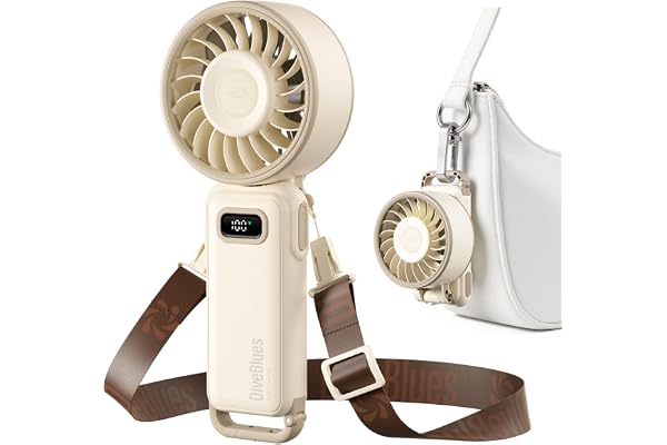 Diveblues Portable Hand Fan - Mini USB Rechargeable Handheld Fan Up to 12 Hours Cooling, 1-100 Speed Personal Fan with Turbo