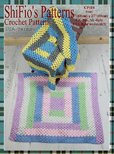 Amazon Com Crochet Pattern Cp410 Log Cabin Baby Blanket Afghan
