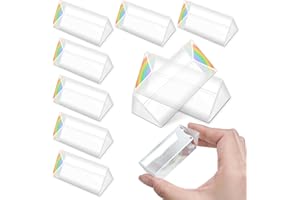 Ayearparty 12 Pack Clear Triangular Prisms Crystal Optical Glass Triple Prism for Photography Effects Physics Science Teaching Light Spectrum Optics 2.5 Inch