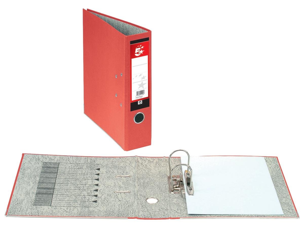 5 Star Office Lever Arch File 70mm Foolscap Red [Pack 10]
