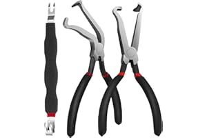 EVISWIY 3pcs Electrical Disconnect Pliers Tool Set for Cars Automotive 1*Straight &1*60 Degree &1pcs Electrical Connector Separator Fuel Line Disconnect Tool Set Electrical Connector Wire Plug Sensor Pliers
