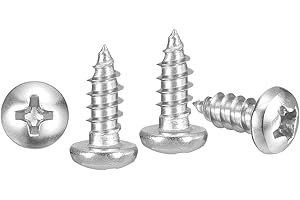 METALLIXITY Phillips Pan Head Self Tapping Screws(M4x10) 100Pcs, 304 Stainless Steel Self Drilling Screw for Metal Wood Plastic, for Cabinet Wall Shutter Plate Rock Furniture, Silver Tone