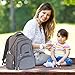 BACKPACK DIAPER BAG - 16 Pocket Organizer Diaper Bag Set with Stroller Straps, Bottle Tote & Changing Pad - Stylish Travel Diaper Bag for Mom or Dad - Insulated, Padded & Wet-Lined - Boy or Girl Grey