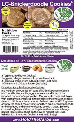 Low Carb Snickerdoodle Cookie Mix - LC Foods - All Natural - No Sugar - Diabetic Friendly - 9.2 oz