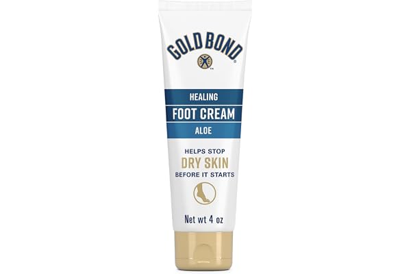 Gold Bond Healing Foot Cream for Dry Feet, 4 oz, With Aloe, Nourishes & Softens for Healthier Looking Feet