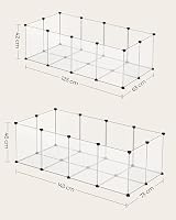 SONGMICS Pet Playpen with Floor Small Animal Enclosure 125x63x42 cm White view 7