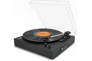 M MUSIC PUBLIC KINGDOM Vinyl Record Player 3 Speed Belt-Drive Turntable, Vintage Record Player with Bluetooth/USB/RCA Output, Auto-Stop Phonograph Gifts for Entertainment and Home Decor