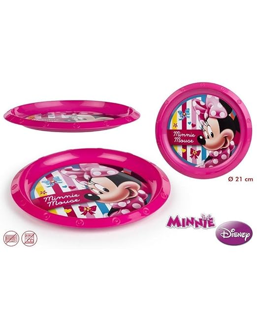 Home Line Plato de plástico Llano Minnie (21.5x21.5x2): Amazon.es ...