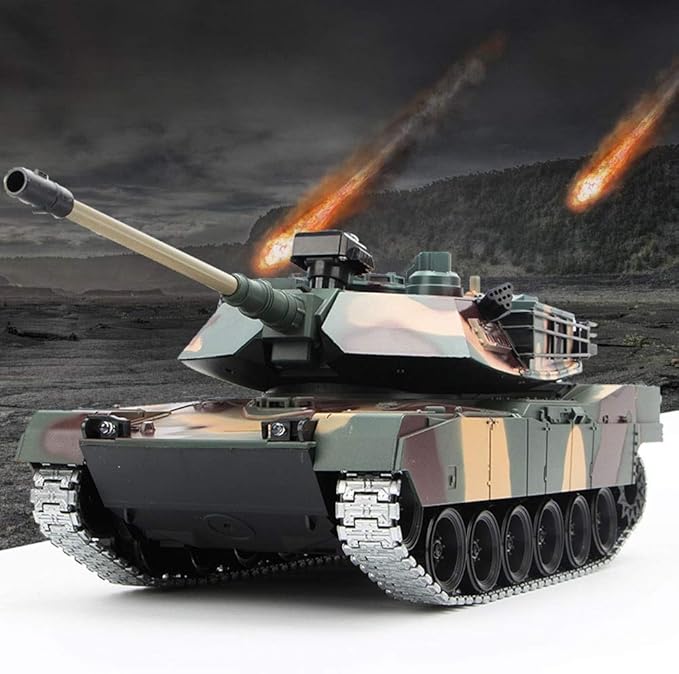AEDWQ RC Remote Control Tank, 50CM Super Large M1A2 Heavy Tank 2.4Ghz Remote Control 1/18 Scale