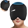 ComfiTECH Head Ice Pack Wrap with Top Coverage Cold Cap Cooling Gel Hat, Large, Black