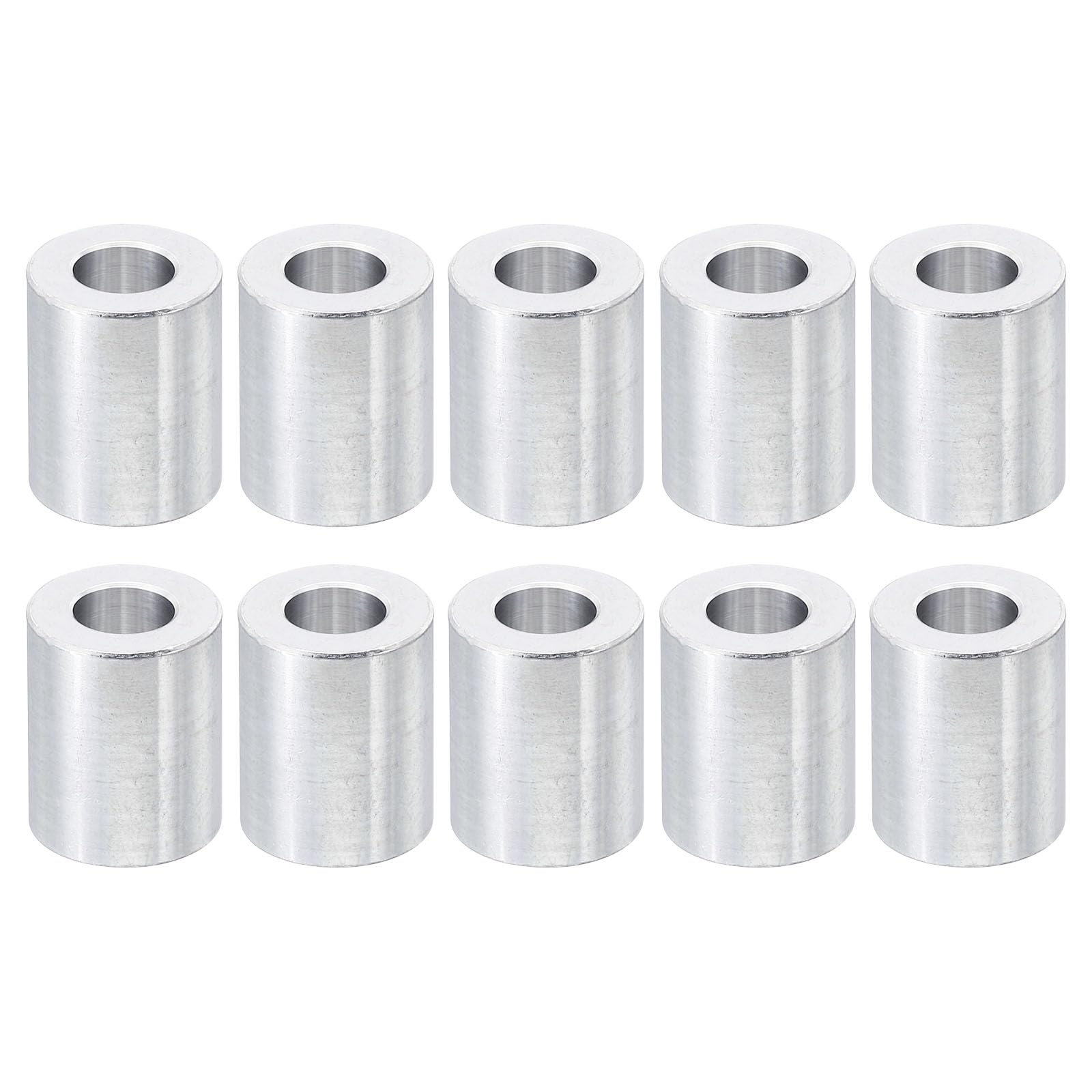 PATIKIL M8 Aluminum Spacers, 10 Pcs Metal Spacer Aluminum 8.2mm ID x 16mm OD x 20mm L Aluminum Spacer Screw Standoff Round for 5/16" or M8 Screw Bolts