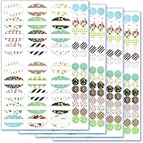 108 Fancy Hand Written Labels Balm Labels Jars Stickers for Essential Oils Roller Bottles, 4 Sheets with 108 Oval Plus 120 Top Stickers