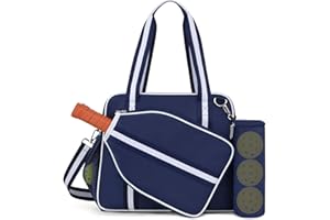 Movker Pickleball Bag Paddle Cover Pocket Tote Bag with External Ball Bag and Adjustable Shoulder Strap Gym Equipment