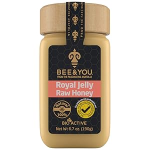 Bee and You Royal Jelly + Raw Honey Mix – Pure – Superfood – No Additives/Flavors/Preservatives Added – 6.7 oz