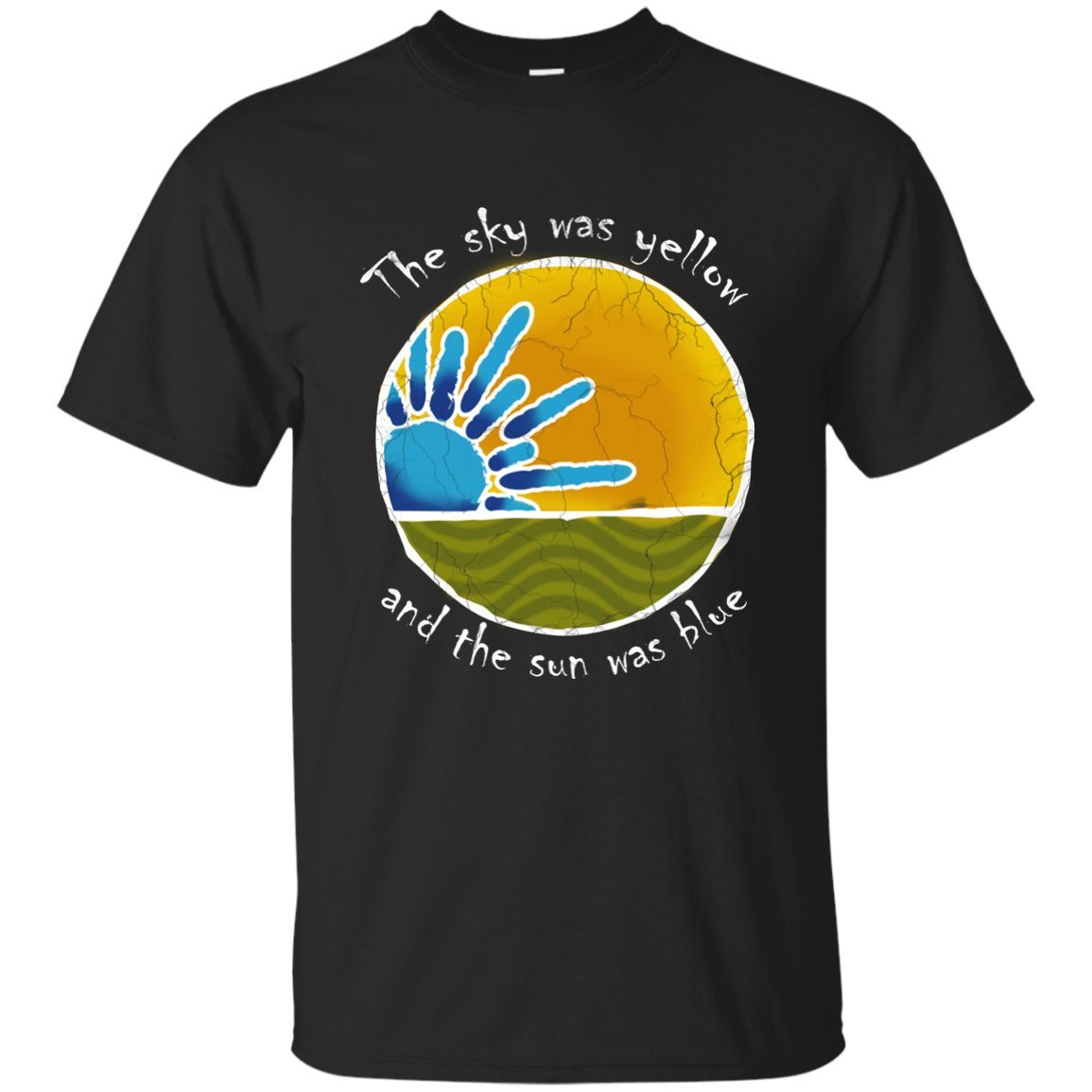The sky was yellow and the sun was blue t shirt Clearance