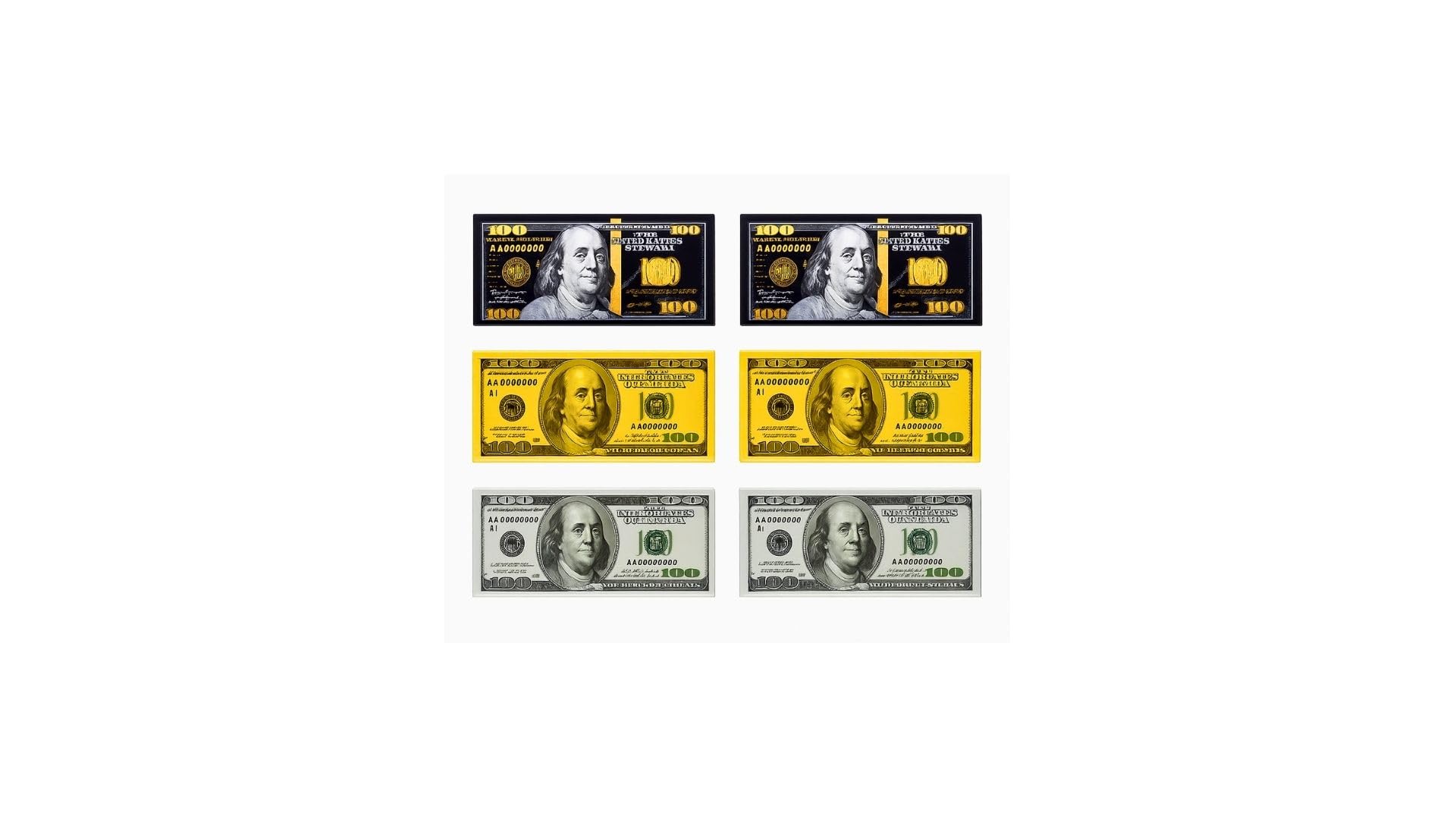 Photo 1 of 100 Dollar Bills – Fake 100 Dollar Bills, Gold Foil Money,Realistic Gold Leaf Dollar, Novelty Money for Party Decorations, Gag Gifts, and Collectibles 6pcs