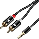 Rankie 3.5mm to 2-Male RCA Adapter Audio Stereo Cable, 6 Feet