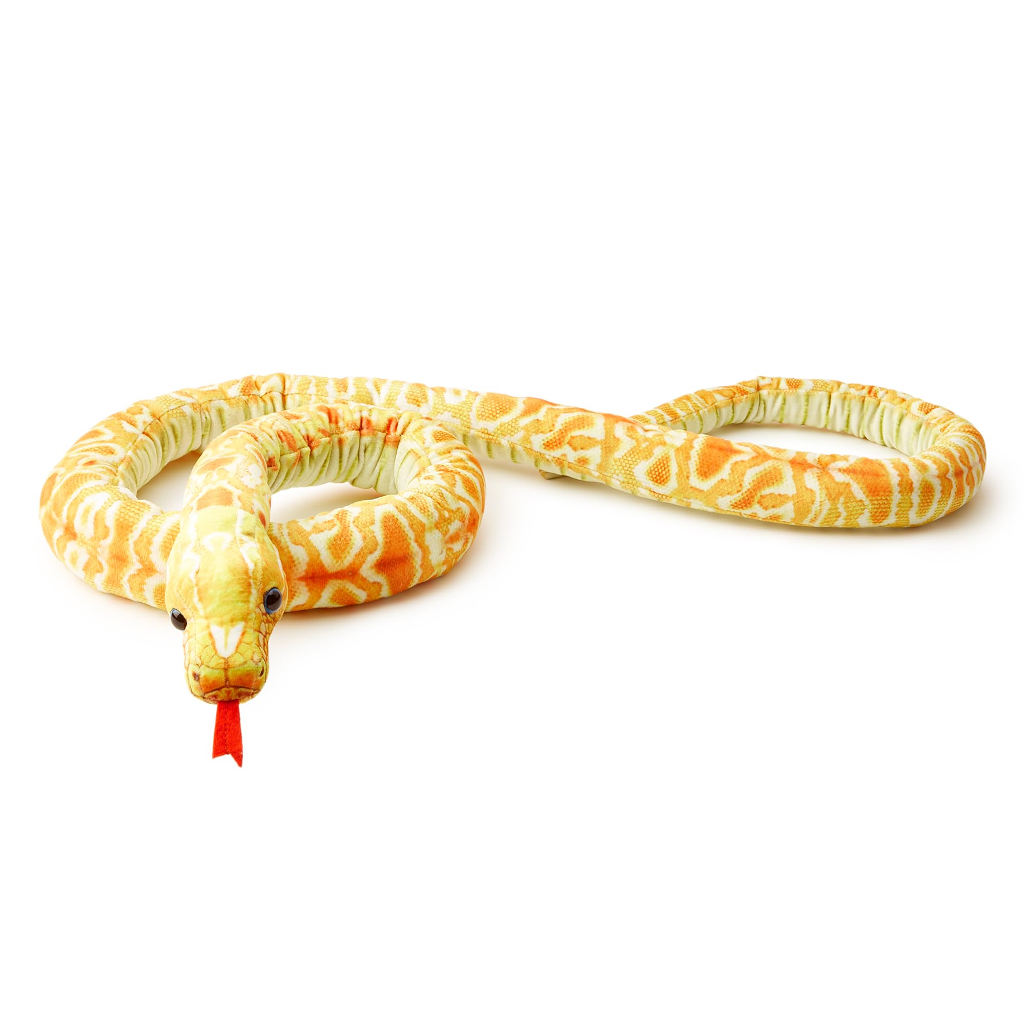 Zappi Co Kids Stuffed Soft Cuddly Plush Snake Toy - Part of Safari Animals Collection: Realistic and Lifelike, Perfect for Kids (180 cm Length)(Yellow Corn Snake) — image 1