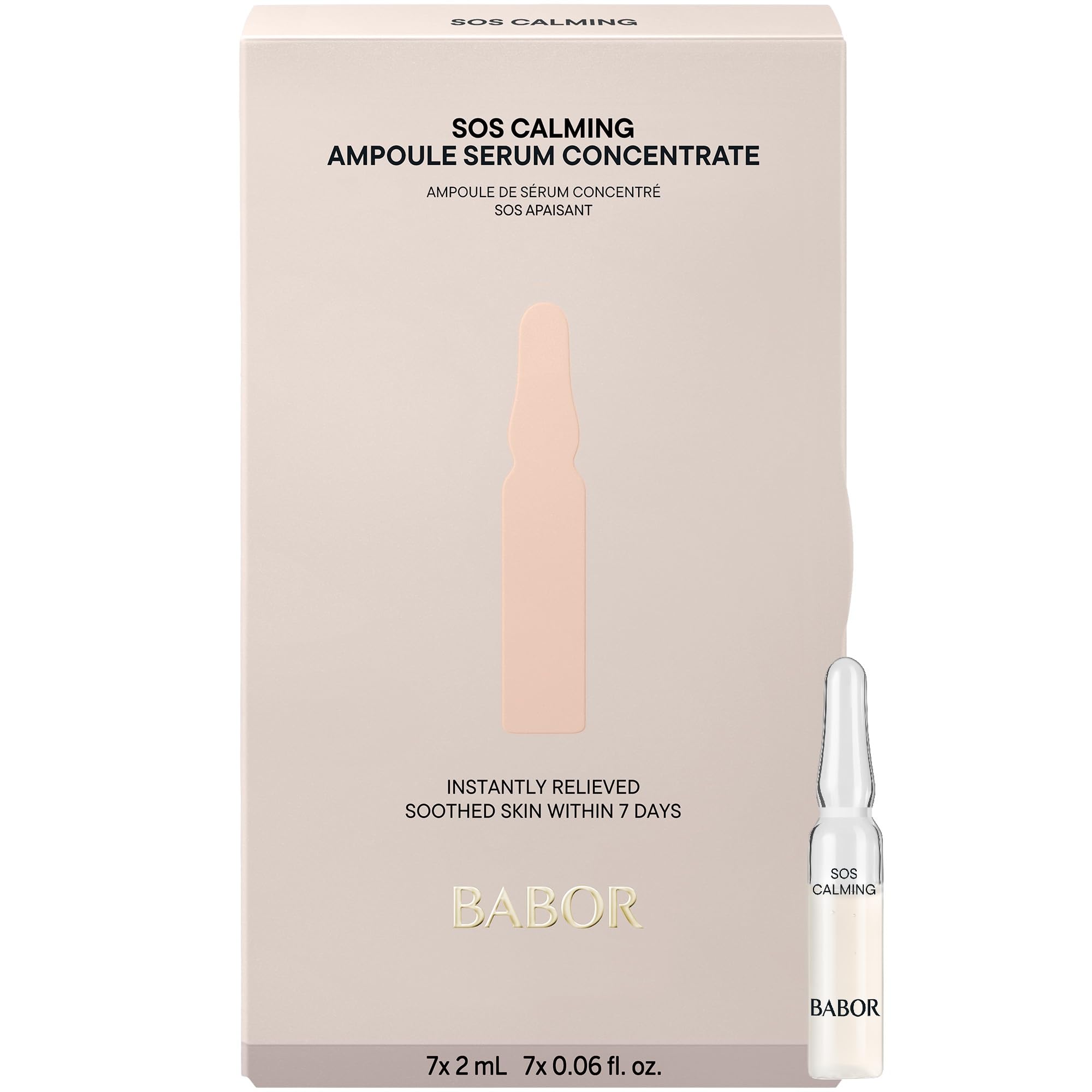 BABOR SOS Calming Serum Ampoules for the Face, with Aloe Vera and Panthenol to Immediately Sooth the Skin, 7 x 2 ml Concentrated Ampoules
