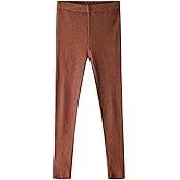 Noomelfish Girls Basic Ribbed Leggings Kids Cotton Kint Footless Full Length Tights Pants (2-14 Years)