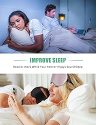 Sleep Mask with Pouch, 2 Pack 100% Real Natural