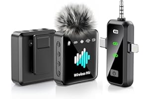 MENERESAS 3-in-1 Mini Microphone for iPhone: Wireless Lavalier Microphone for iOS/Android/Camera - Noise Reduction Lapel Mic 
