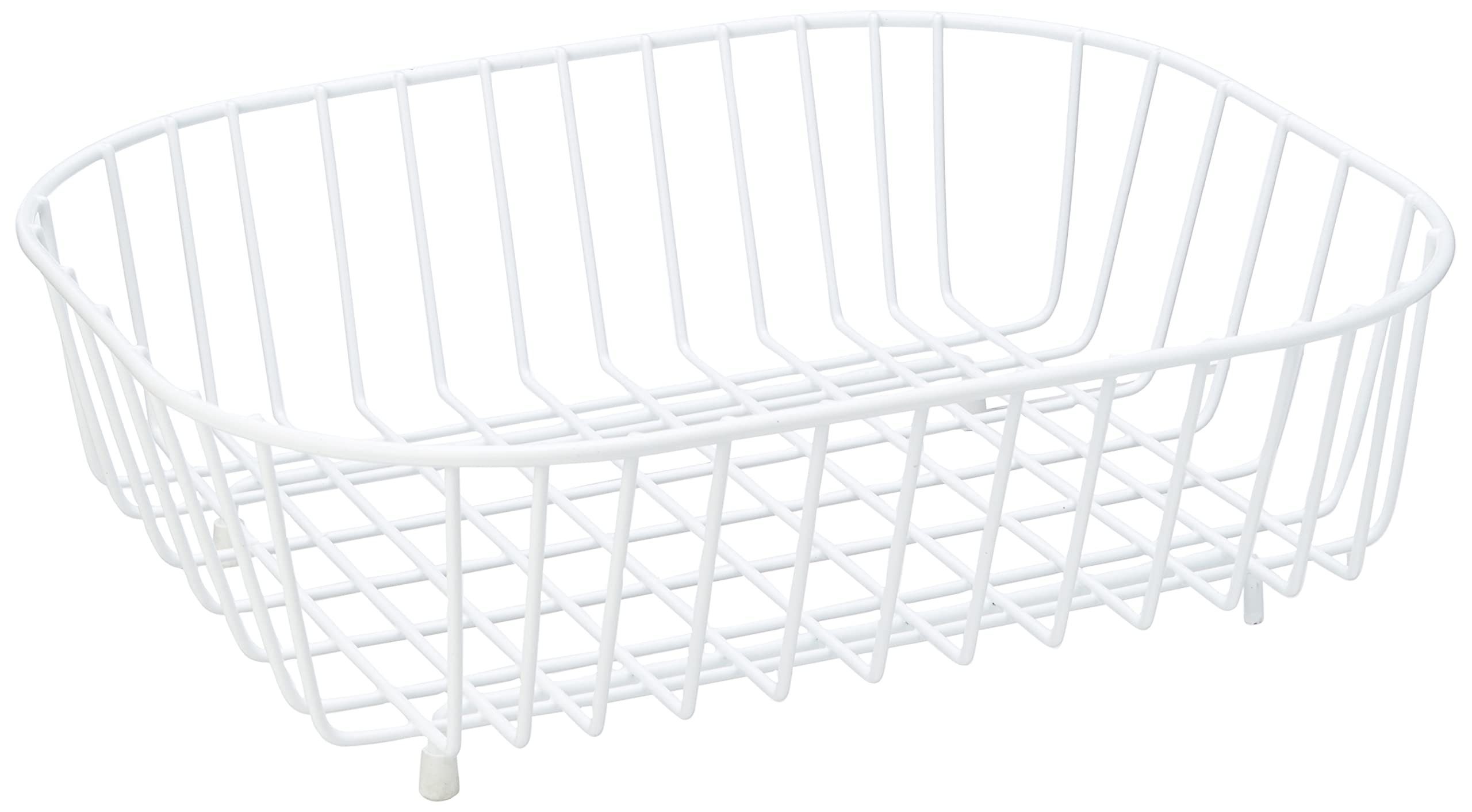 Delfinware 2947W White Oval Sink Basket, Metal