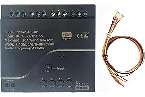 HUACAOE WiFi Smart Relay Switch Module,4 Channel 5V 12V 32V Dry Contact Passive Output Wireless Relay Controller with External Switch Pin,Compatible with Alexa Google Home