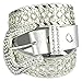 Womens Rhinestone Belts - Western Cowgirl Belt with Bling Buckles by Belle Donne - Silver