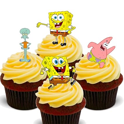 Made4you Spongebob Squarepants Edible Cupcake Toppers Stand Up