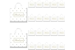 Odseciran 50/100 Pcs Thank You Bags for Small Business, Shopping Bags with Handle, Plastic Bags, Shopping Bags